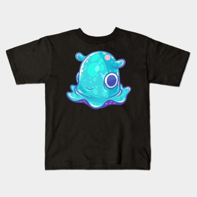 Cute Turquoise Dumbo Octopus Kids T-Shirt by Claire Lin